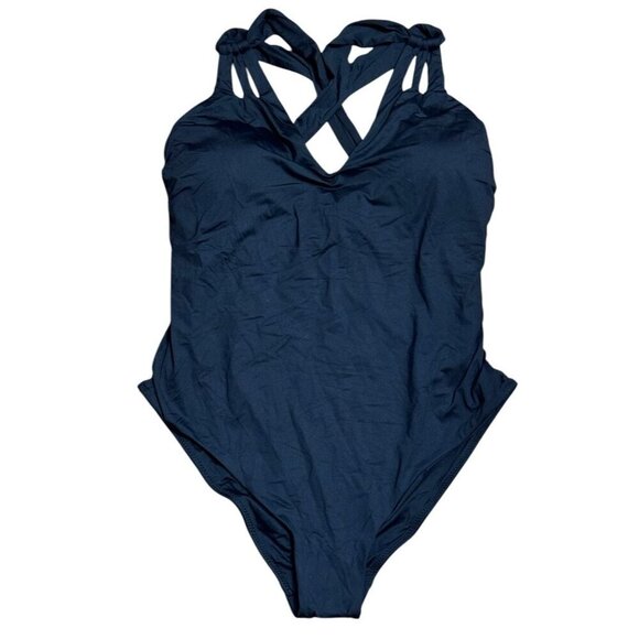 Becca Rebecca Virtue Sz 1X 16 18 Swimsuit Black Strappy One Piece Plus Size New - Picture 3 of 6